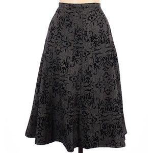 J. Jill Black Midi Casual Skirt